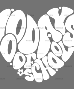 100 Days Of School Heart-3 DTF Transfer