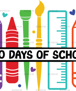100 Days Of School Stationery-1 DTF Transfer