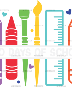 100 Days Of School Stationery-2 DTF Transfer