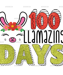 100 Llamazing Days DTF Transfer