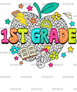 1st Grade Apple DTF Transfer