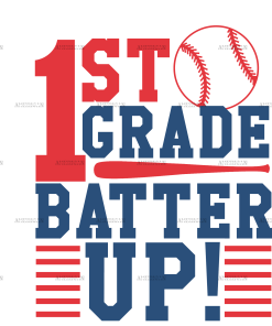 1st Grade Batter Up DTF Transfer