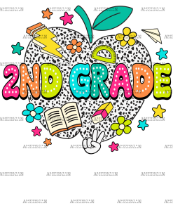 2nd Grade Apple DTF Transfer