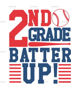 2nd Grade Batter Up DTF Transfer