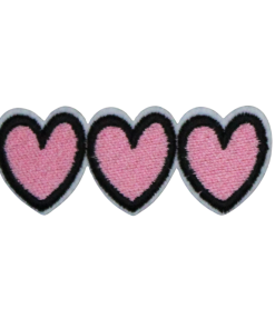 Three Pink Hearts Patch (Small/Embroidery)
