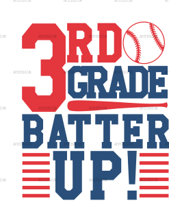 3rd Grade Batter Up DTF Transfer