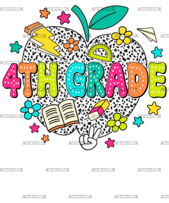 4th Grade Apple DTF Transfer