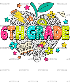 6th Grade Apple DTF Transfer