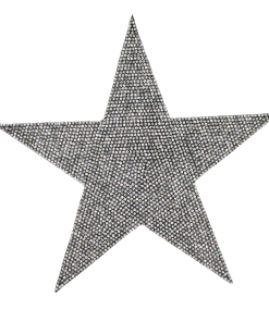 8 Inch Silver Star Rhinestone Patch