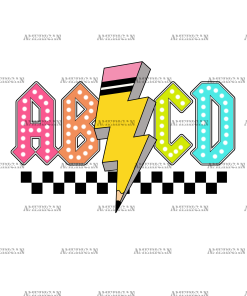 ABCD Pencil Bolt DTF Transfer