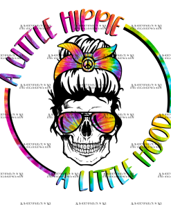 A Little Hippie Skull Circle DTF Transfer
