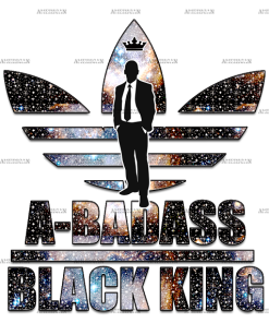 A Badass Black King DTF Transfer