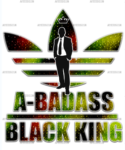 A Badass Black King-2 DTF Transfer