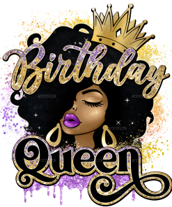 Afro Head Birthday Queen-2 DTF Transfer