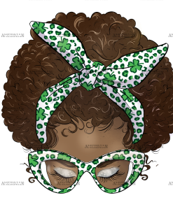 Afro Lucky Girl-3 DTF Transfer