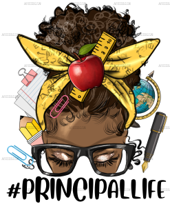 Afro Messy Bun Principal Life DTF Transfer