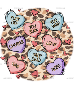 Anti Valentine Hearts DTF Transfer