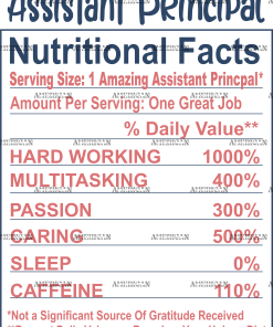 Assistant Principal Nutritional Facts DTF Transfer