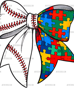 Autism Baseball Bow DTF Transfer