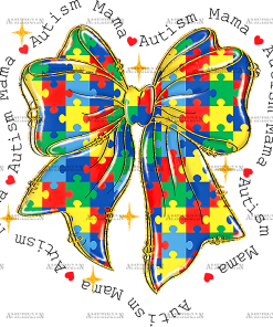 Autism Mama Bow DTF Transfer