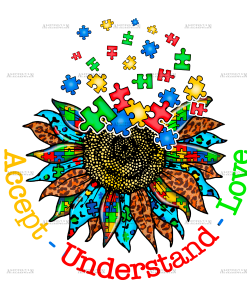 Autism Sunflower DTF Transfer