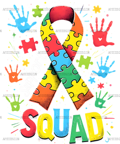 Autism Support Squard-1 DTF Transfer