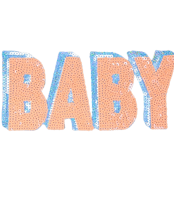 Baby Neon Coral Glitter Patch (Large/Sequin)