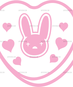Bad Bunny Candy Hearts Pink DTF Transfer