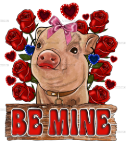 Be Mine Pig-2 DTF Transfer