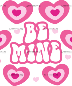 Be Mine Retro Hearts UV DTF Transfer