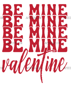 Be Mine Valentine Red UV DTF Transfer
