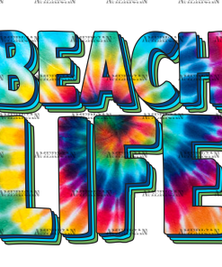 Beach Life Tie Dye DTF Transfer