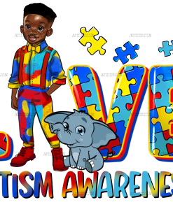Black Boy Autism Love DTF Transfer