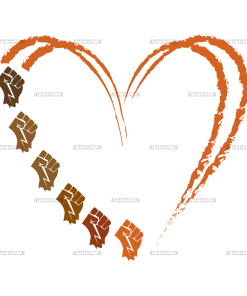 Black History Heart DTF Transfer