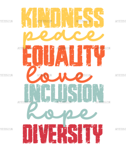 Black Kindness Peace Equality Love DTF Transfer