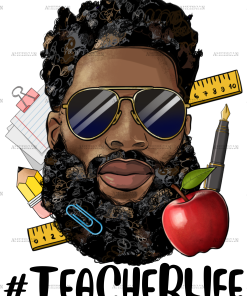 Black Man Teacher Life DTF Transfer
