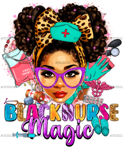 Black Nurse Magic DTF Transfer