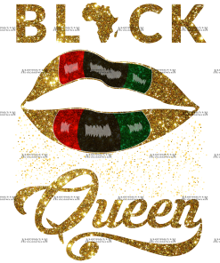 Black Queen Lips DTF Transfer