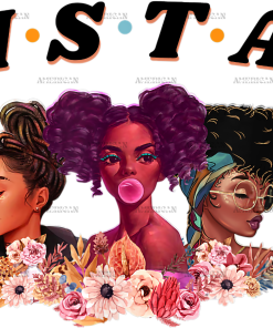 Black Sistas Flowers DTF Transfer