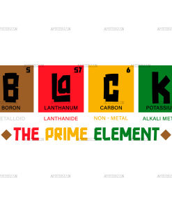 Black The Prime Element-4 DTF Transfer
