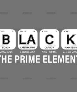 Black The Prime Element-5 DTF Transfer