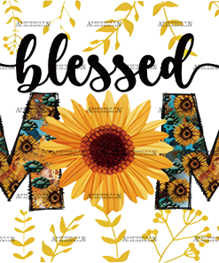 Blessed Mom Sunflower DTF Transfer