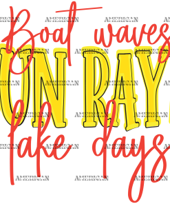 Boat Waves Sun Rays Lake Days DTF Transfer