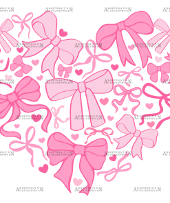 Bows Heart DTF Transfer