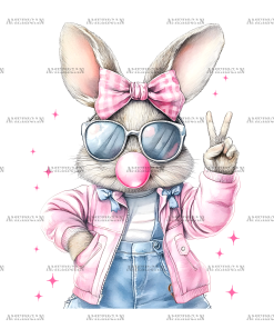 Bubblegum Bunny-2 DTF Transfer