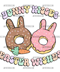 Bunny Kisses Easter Wishes DTF Transfer
