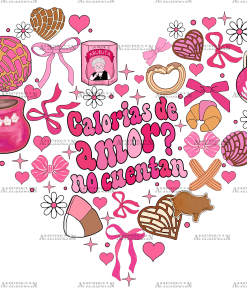 Calorias De Amor No Cuentan Heart DTF Transfer