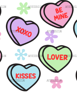 Candy Hearts-1 UV DTF Transfer