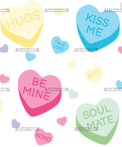 Candy Hearts-3 UV DTF Transfer