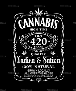 Cannabis Indica Sativa WHITE-02 DTF Transfer